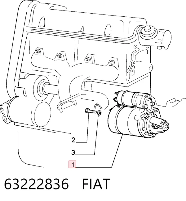 Motor de arranque 63222836 Fiat/Alfa/Lancia