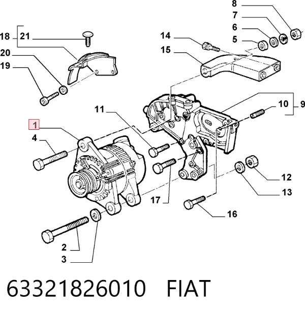 Alternador 63321826010 Fiat/Alfa/Lancia