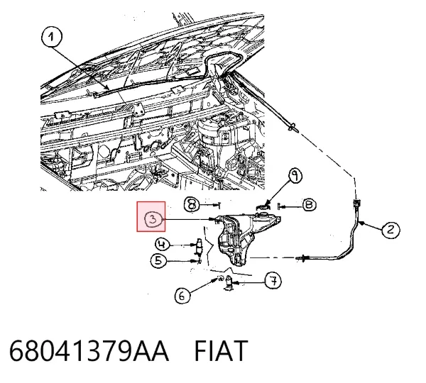 Depósito de limpiaparabrisas 68041379AA Fiat/Alfa/Lancia