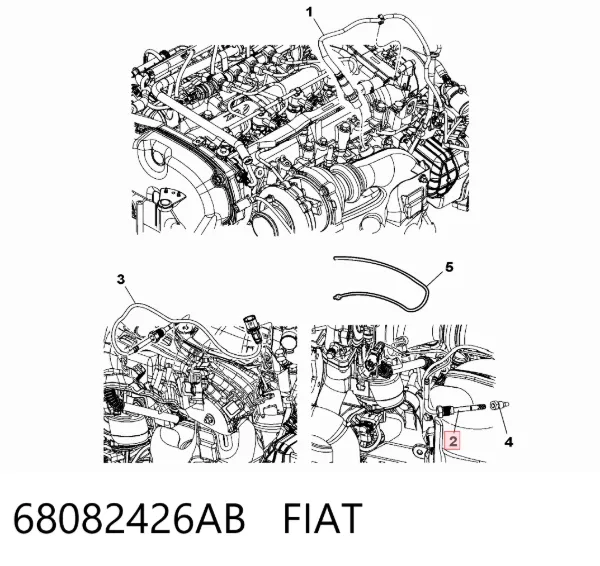 Sensor de temperatura de gases de escape antes del filtro de partículas 68082426AB Fiat/Alfa/Lancia