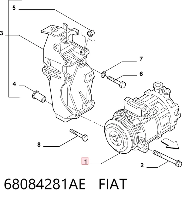 Compresor de aire acondicionado 68084281AE Fiat/Alfa/Lancia