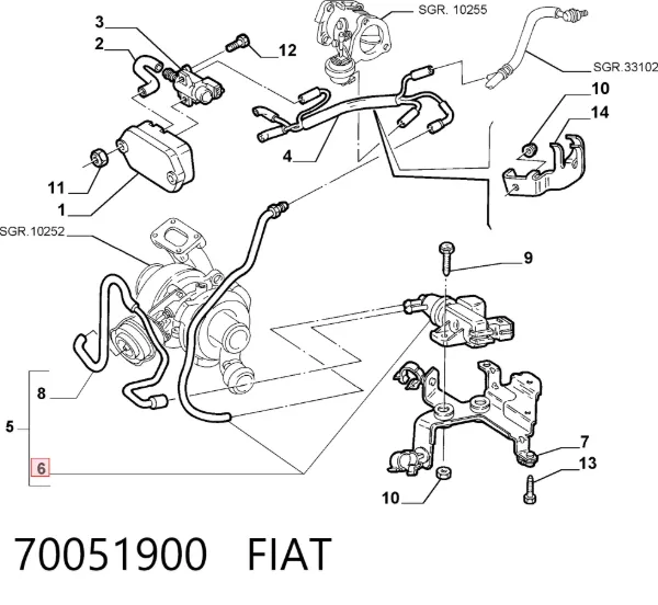 Válvula solenoide de control de presión de sobrealimentación 70051900 Fiat/Alfa/Lancia