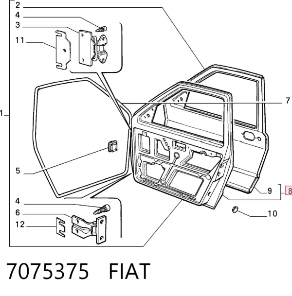 Puerta delantera derecha 7075375 Fiat/Alfa/Lancia