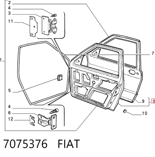 Puerta delantera izquierda 7075376 Fiat/Alfa/Lancia