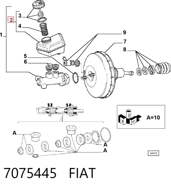 Depósito de líquido de frenos 7075445 Fiat/Alfa/Lancia