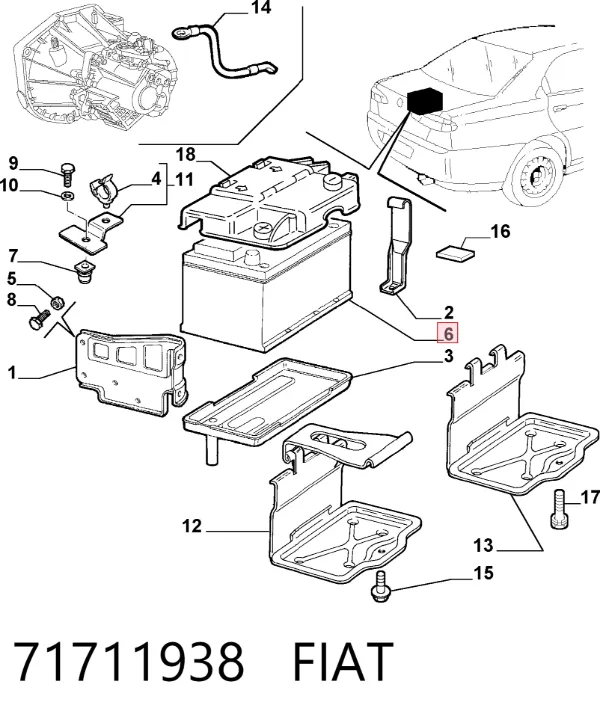 Batería 71711938 Fiat/Alfa/Lancia