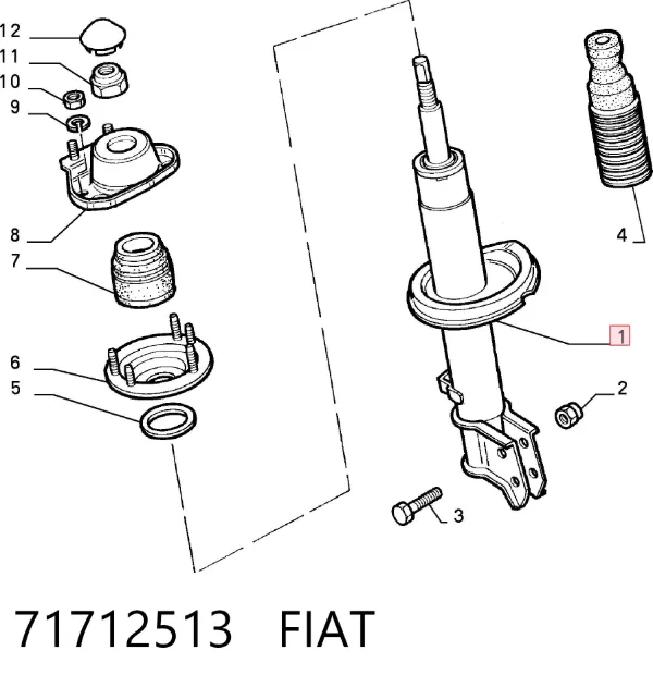 Amortiguador 71712513 Fiat/Alfa/Lancia