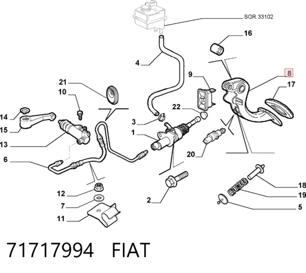 Pedal embrague Fiat Doblo I