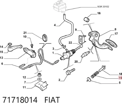 Resorte del pedal de embrague FIAT 71718014