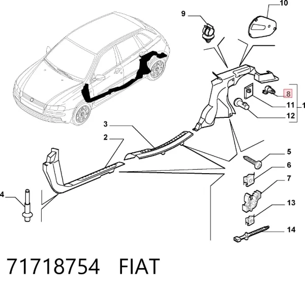 Clip de estante del habitáculo 71718754 Fiat/Alfa/Lancia