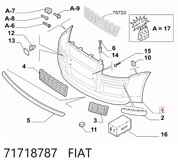 Paragolpes 71718787 Fiat/Alfa/Lancia
