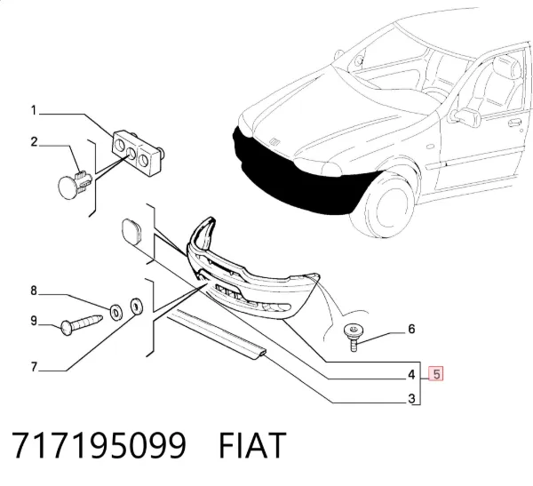 Paragolpes 717195099 Fiat/Alfa/Lancia