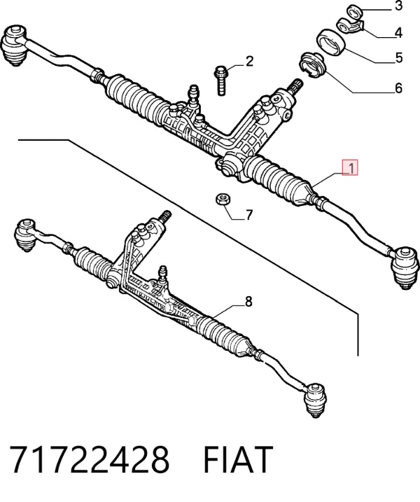 Cremallera de dirección 71722428 Fiat/Alfa/Lancia