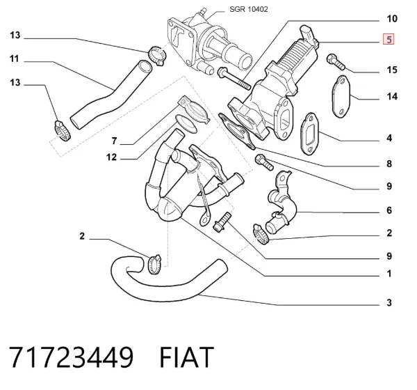 Válvula EGR 71723449 Fiat/Alfa/Lancia