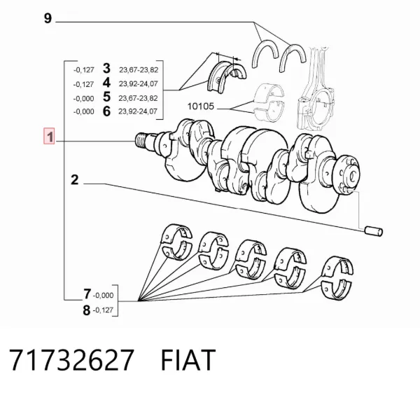 Cigüeñal 71732627 Fiat/Alfa/Lancia