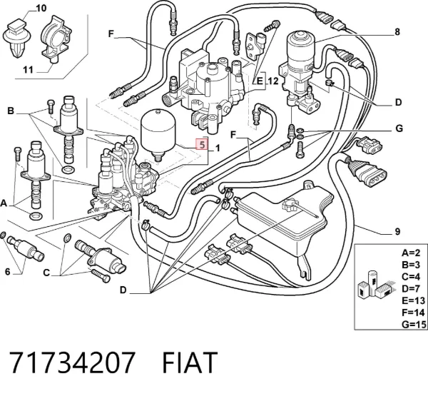 Acumulador hidráulico de transmisión automática 71734207 Fiat/Alfa/Lancia
