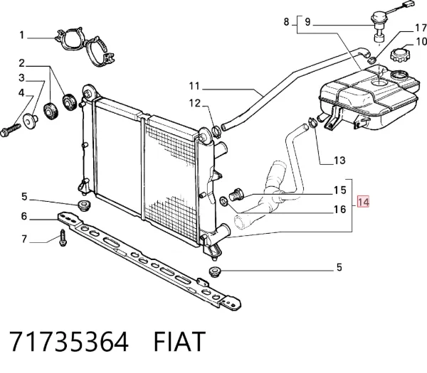 Radiador 71735364 Fiat/Alfa/Lancia