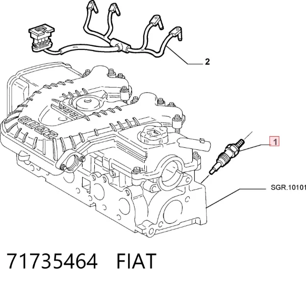 Bujía de precalentamiento 71735464 Fiat/Alfa/Lancia