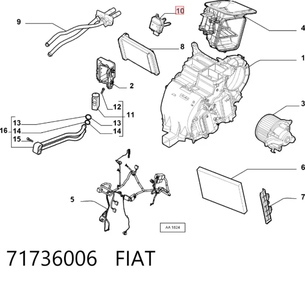 Motor de recirculación de aire 71736006 Fiat/Alfa/Lancia