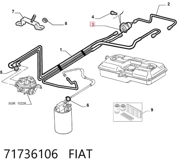 Filtro de combustible 71736106 Fiat/Alfa/Lancia