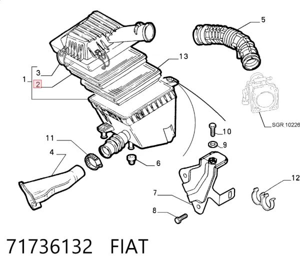 Filtro de aire 71736132 Fiat/Alfa/Lancia