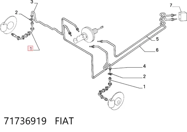 Latiguillos de freno delantero 71736919 Fiat/Alfa/Lancia
