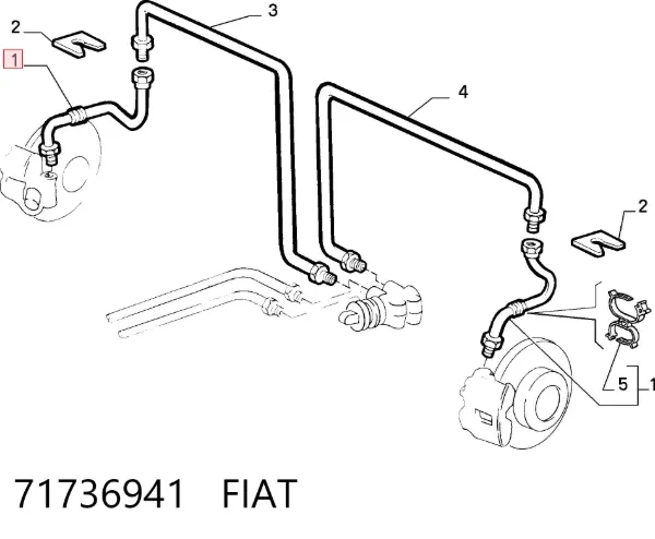 Latiguillo de freno trasero 71736941 Fiat/Alfa/Lancia