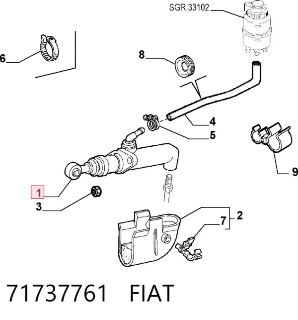 Cilindro maestro de embrague 71737761 Fiat/Alfa/Lancia