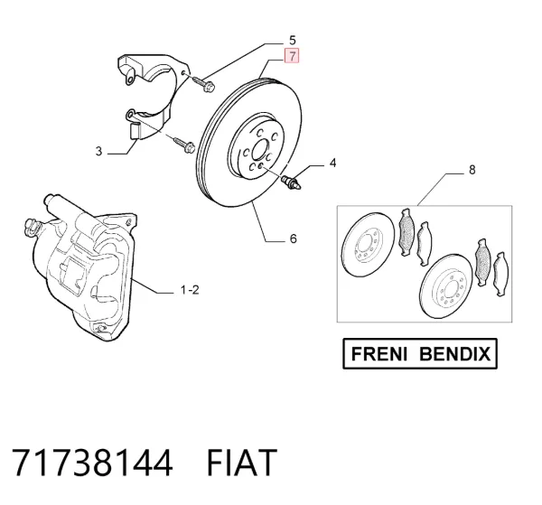 Disco de freno 71738144 Fiat/Alfa/Lancia