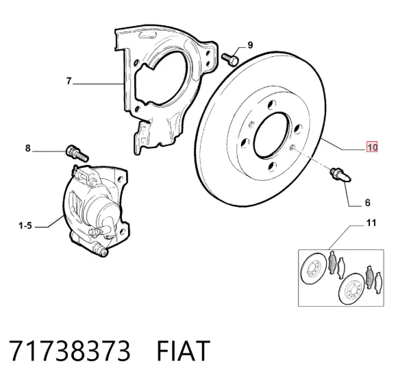 Disco de freno 71738373 Fiat/Alfa/Lancia