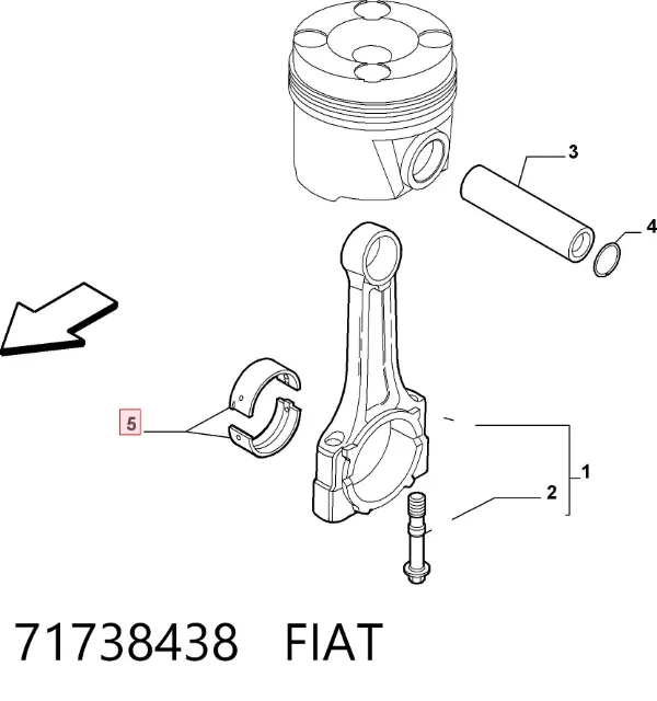 Cojinetes de biela 71738438 Fiat/Alfa/Lancia