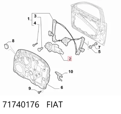 Motor del elevalunas de la puerta delantera izquierda FIAT 71740176