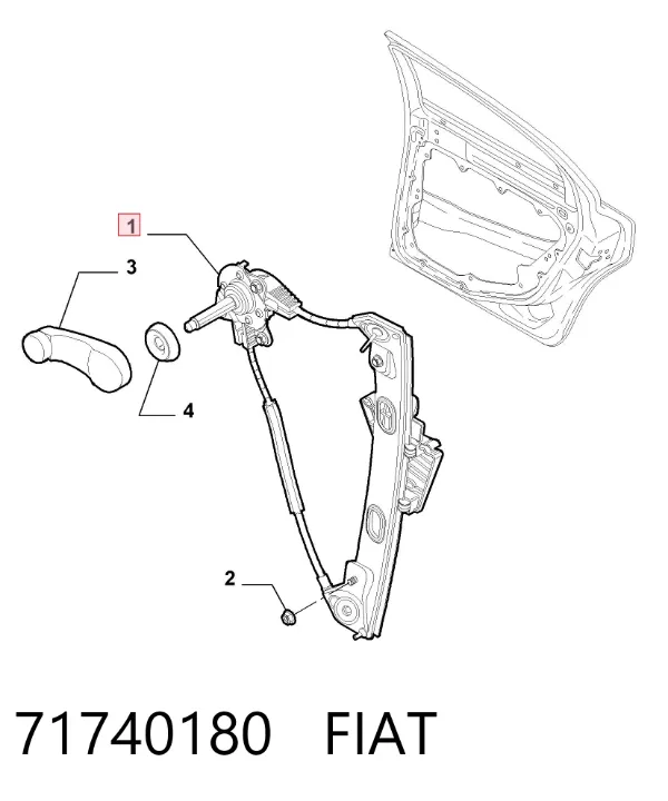 Mecanismo de elevalunas de la puerta trasera izquierda 71740180 Fiat/Alfa/Lancia