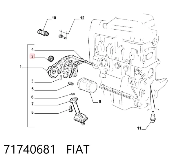 Retén de cigüeñal frontal 71740681 Fiat/Alfa/Lancia