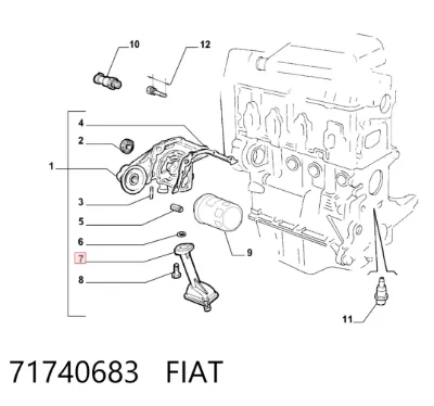 Tubo de aspiración de aceite FIAT 71740683