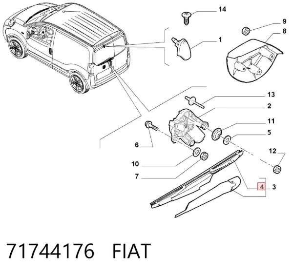 Limpiaparabrisas traseros Fiat Fiorino Qubo