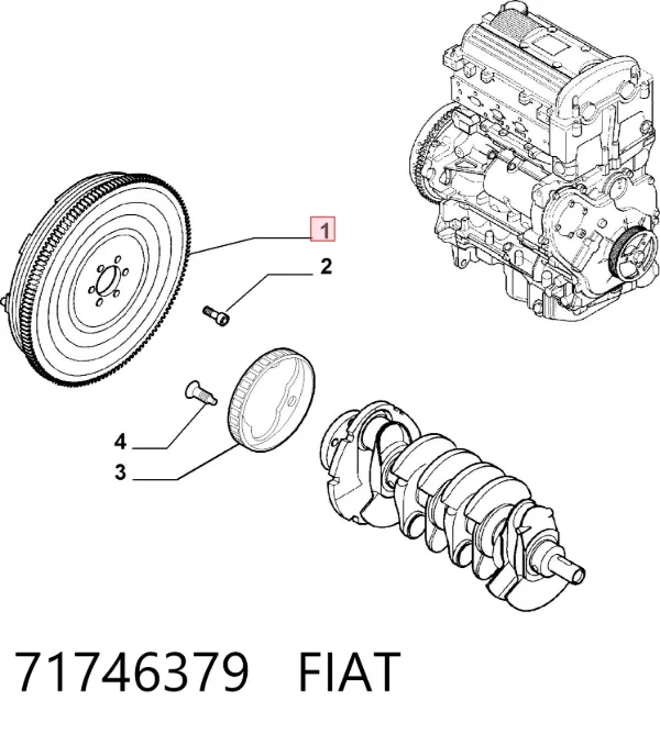 Volante motor 71746379 Fiat/Alfa/Lancia