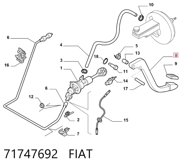 Pedal embrague Fiat Ducato III