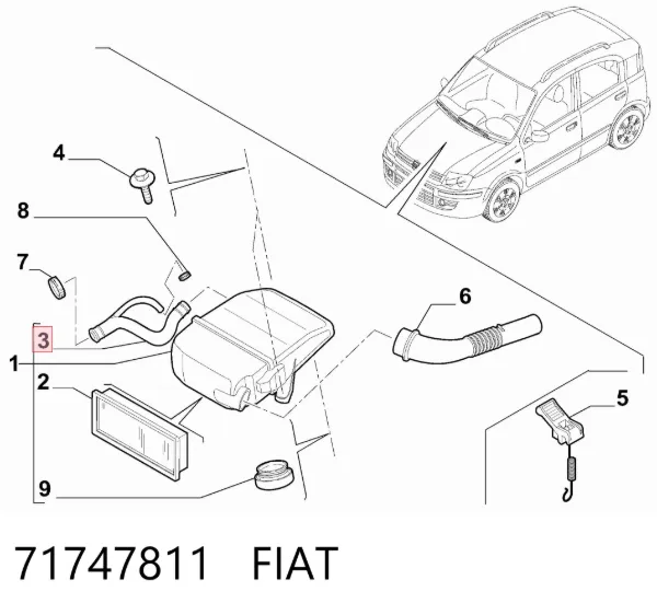 Tubo de ventilación del cárter 71747811 Fiat/Alfa/Lancia