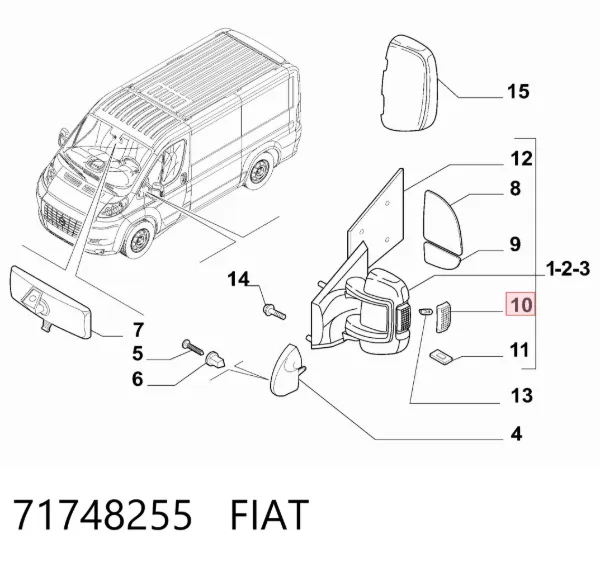 Luz intermitente del espejo retrovisor derecho 71748255 Fiat/Alfa/Lancia