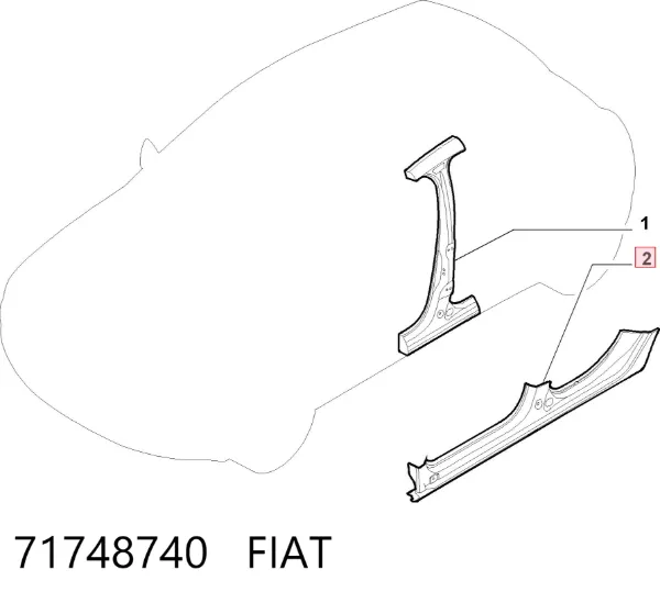 Umbral de puerta, derecha 71748740 Fiat/Alfa/Lancia
