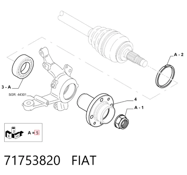 Cojinete de rueda delantero 71753820 Fiat/Alfa/Lancia