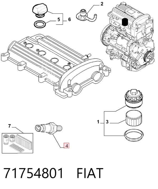 Sensor de presión de aceite 71754801 Fiat/Alfa/Lancia