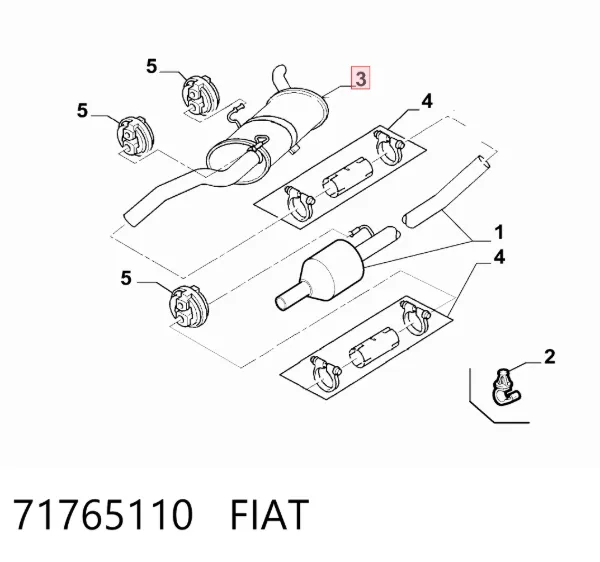 Silenciador trasero 71765110 Fiat/Alfa/Lancia