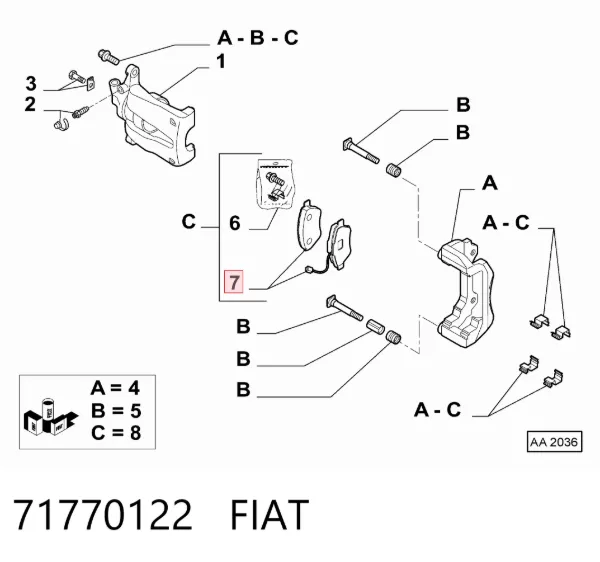 Pastillas de freno 71770122 Fiat/Alfa/Lancia