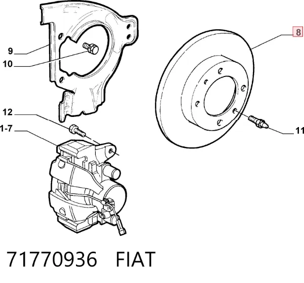 Disco de freno 71770936 Fiat/Alfa/Lancia