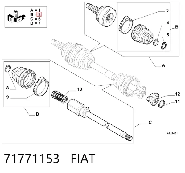 Fuelle de palier delantero exterior Jeep Compass MP