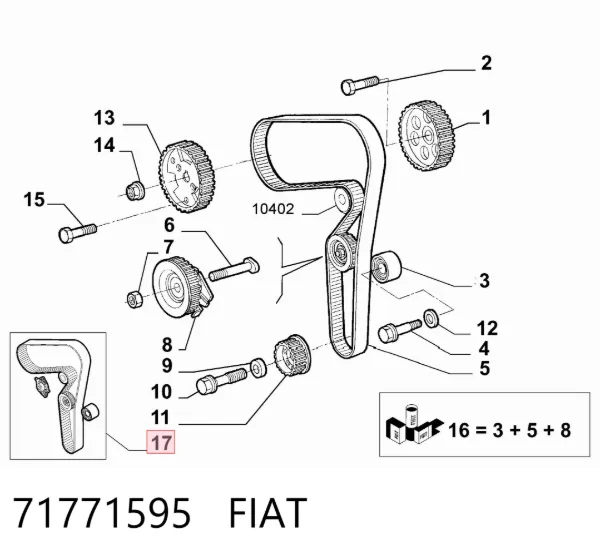 Kit de distribución 71771595 Fiat/Alfa/Lancia
