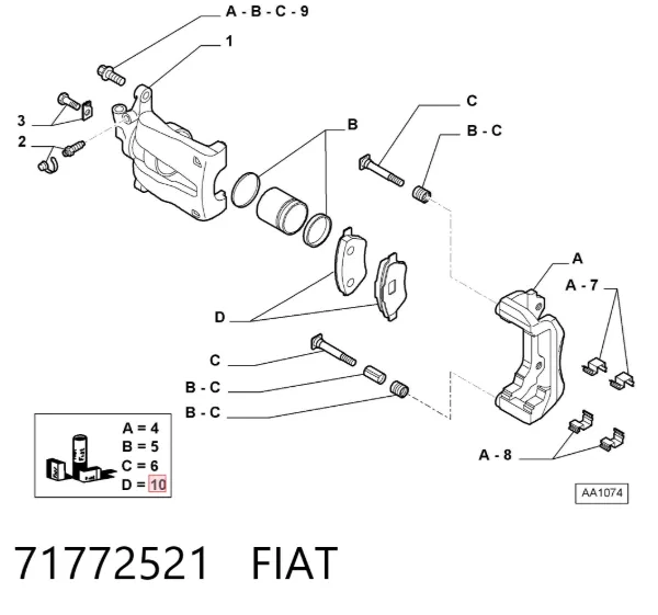 Pastillas de freno 71772521 Fiat/Alfa/Lancia