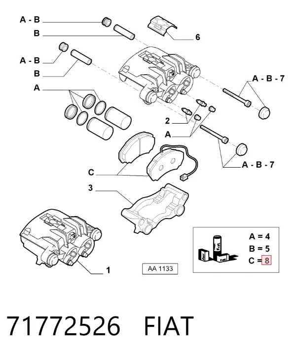 Pastillas de freno 71772526 Fiat/Alfa/Lancia